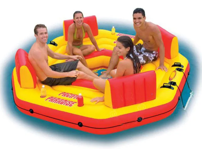 61 x 254CM Inflatable lounge Chair Water Floating Bed Inflatable Floating Row Air Mattresses with 3L foot air pump Wholesale Sports & Entertainment