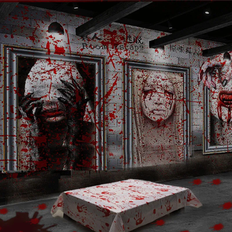 

5pcs/lot Tablecloth Horror Bloody Scary Table Cloth Blood Apron Halloween Party Favors Haunted House Decoration Supplies Props