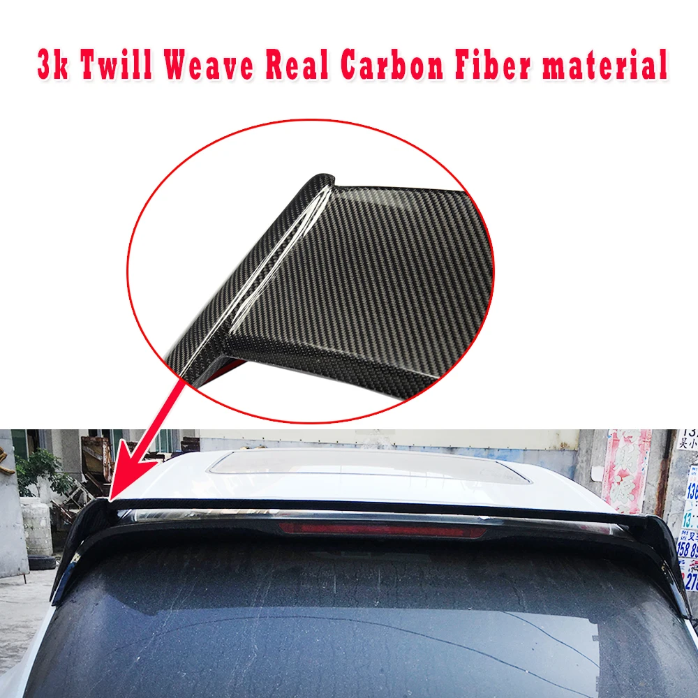  Carbon Fiber Auto Rear Roof Racing Tail Roof Window Spoiler Wing for Porsche Macan SUV 2015 2016 Ca