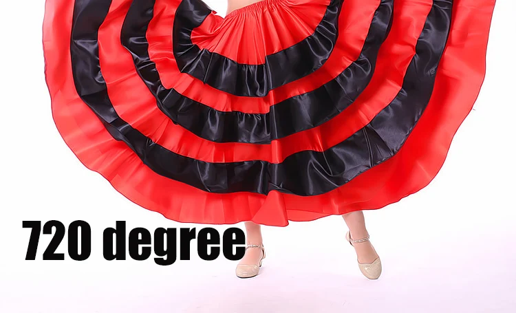 Юбка для фламенко; детские красные испанские юбки для девочек; испанская одежда для Фламенго; современная танцевальная одежда для выступлений; DNV11152 - Цвет: 720 degree