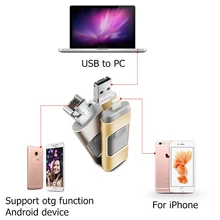 Флэш-накопитель iPhone Usb флэш-накопитель 3 в 1 освещение Флешка USB 3,0 Флешка 128 Гб карта памяти Совместимость Apple iPad PC