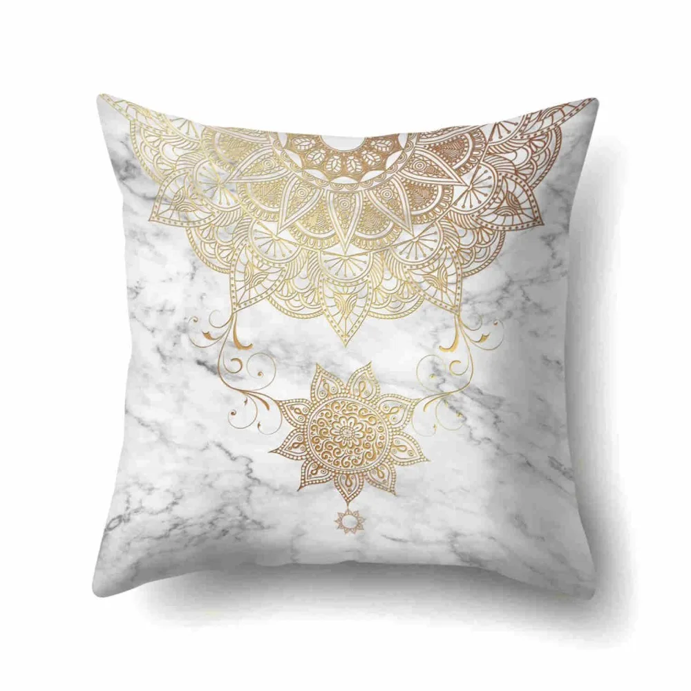 ordic Style Cushion  Gold And White Decorative Pillows Geometric Cushions Home Decor Throw Pillow