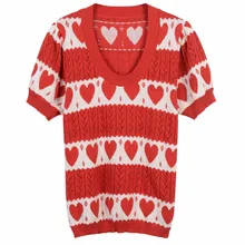 GRUIICEEN high end футболка с буфами и короткими рукавами женская футболка с глубоким круглым вырезом Топ винтажная трикотажная футболка