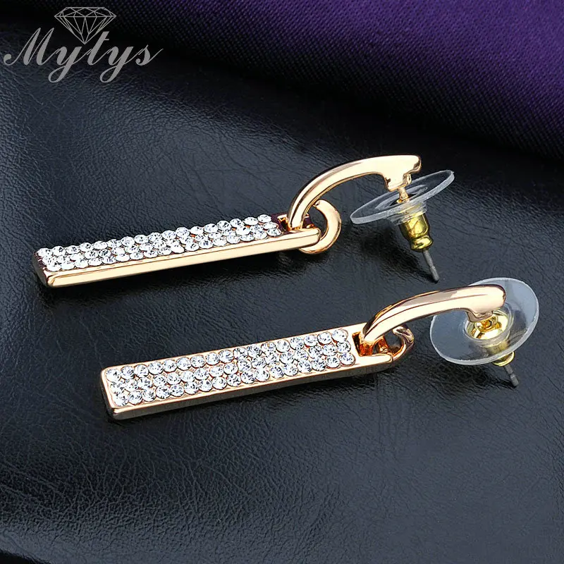 Mytys Женская модная палка серьги из сплава GP E611 E612|crystal drop earrings|crystal earringscrystal earrings |