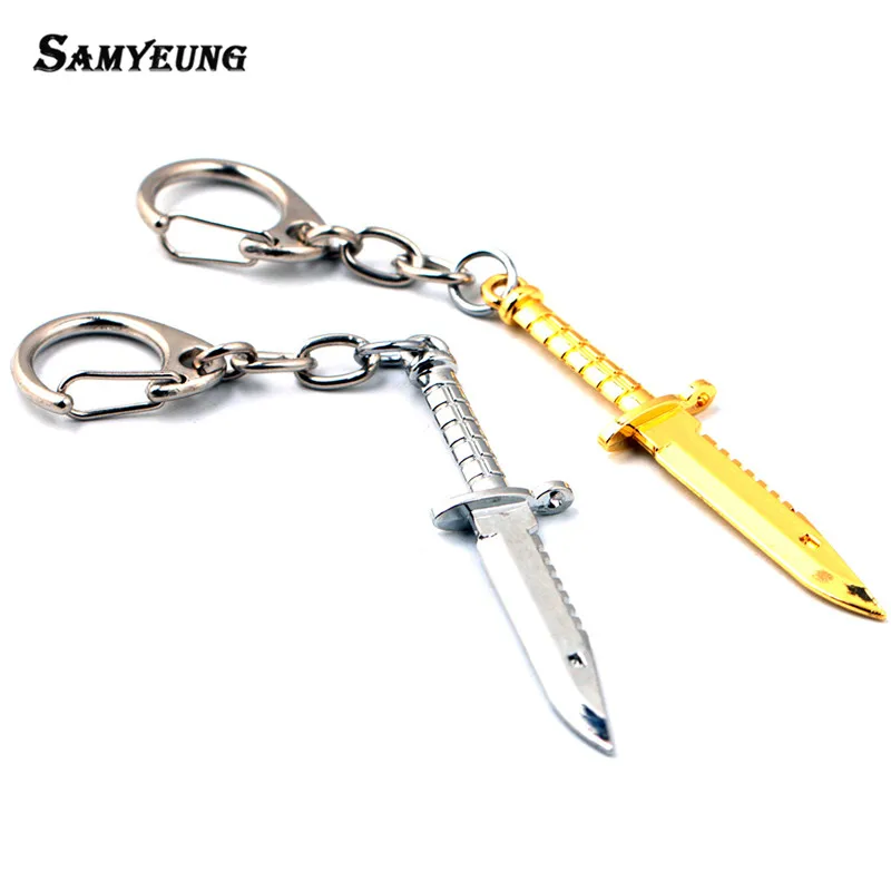 

Game CSGO M9 Knife Key Chains for Men Keychain Weapon CS GO Bayonet Tritium Key Holder Keyring Porte Clef Boys' Gift