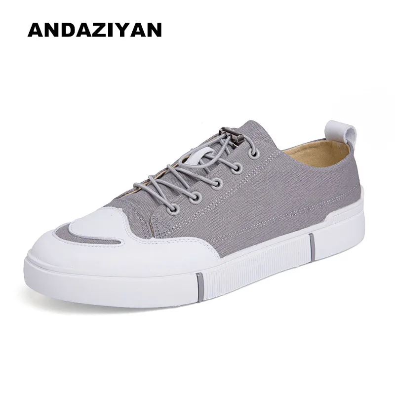 

2019 new breathable open smile canvas shoes men