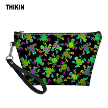 

THIKIN Multicolor Frog Print Make Up Bag Cosmetic Case for Women Organizer Female Personalized Ladies Makeup Bag Toiletry Pouch