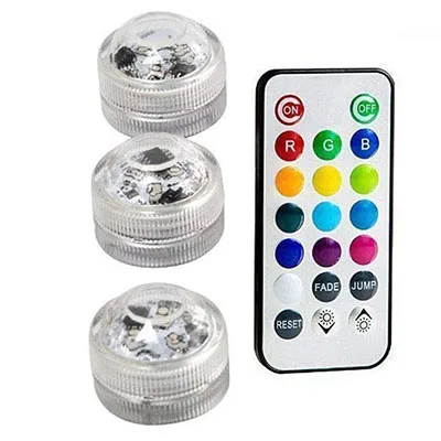 3 Lamp 1 controller Подводные светодиодные лампы водонепроницаемый SMD3528 RGB подводный ночник Свадебный Чай Ваза-лампа чаша вечерние новогодние гирлянды - Испускаемый цвет: 3 Lamp 1 controller