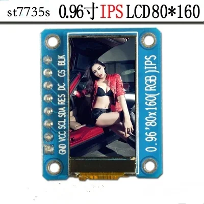 

0.96'' inch 7 Pins SPI HD 65K Full Color tft Module ST7735S Driver 80*160 serial interface 160*80 pixels 3.3V for raspberry pi