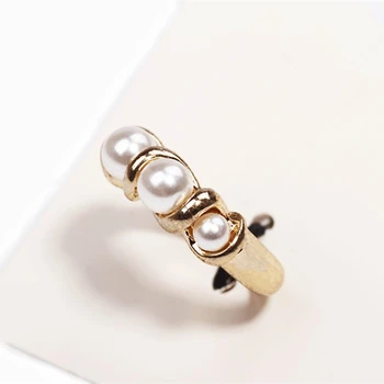 

New Summer New Arrival High Quality Brand Ladies Little Golden Pearl Vintage Ring