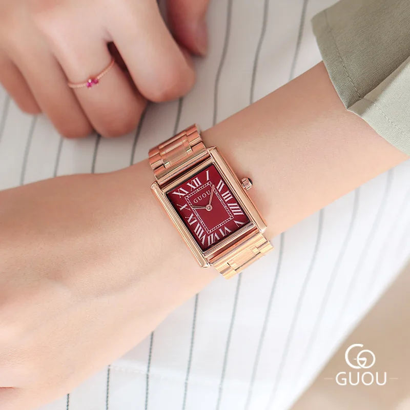 

Exquisite Retro Roman Women's Quartz Watches Creative Rectagle Vintage Ladies Dress Casual Wristwatch Female Leisure Clock Hours