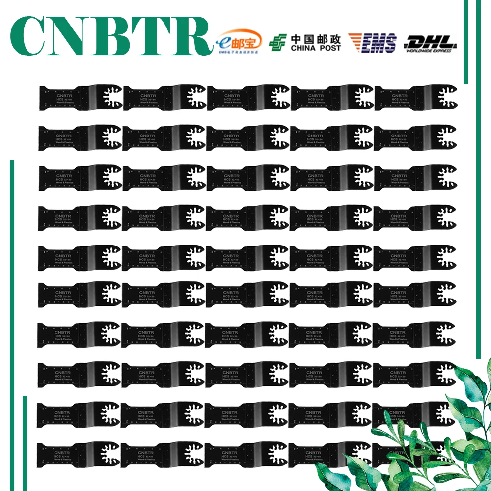 

CNBTR 50PCS 32x50mm Carbon Steel Quick Release Saw Blades Oscillating Multitool