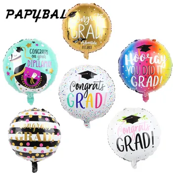 

10pcs 18inch College Graduation Ceremony GRAD Foil Balloons Congratulation Graduation Certificate Shaped Helium Party Balloon