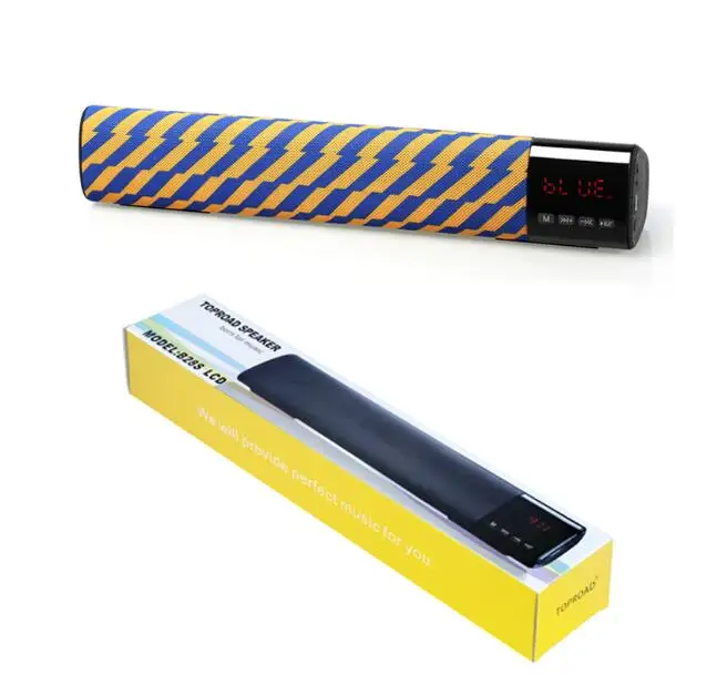 TOPROAD стерео Bluetooth динамик сабвуфер Саундбар беспроводной приемник TF карта fm-радио USB супер бас Altavoz динамик s с микрофоном - Цвет: Yellow stripe n box