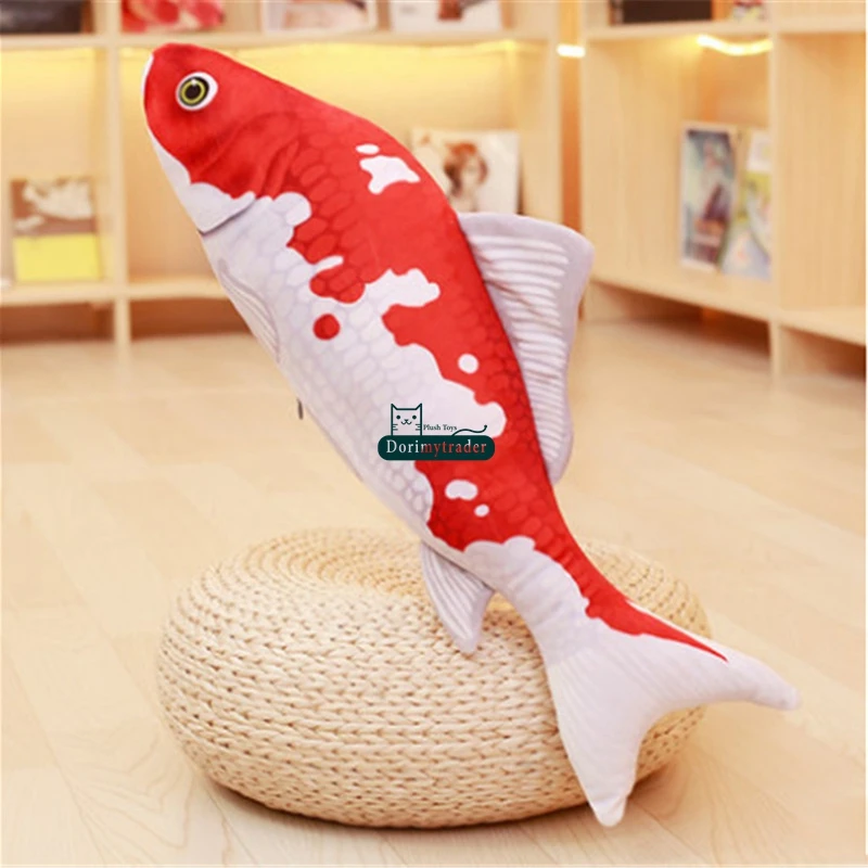 Dorimytrader 135cm Large Simulated Animal Koi Fish Plush Toy Stuffed Soft Fishes Animals Pillow  Doll 53inches Gift Home Decoration DY61692 (10)