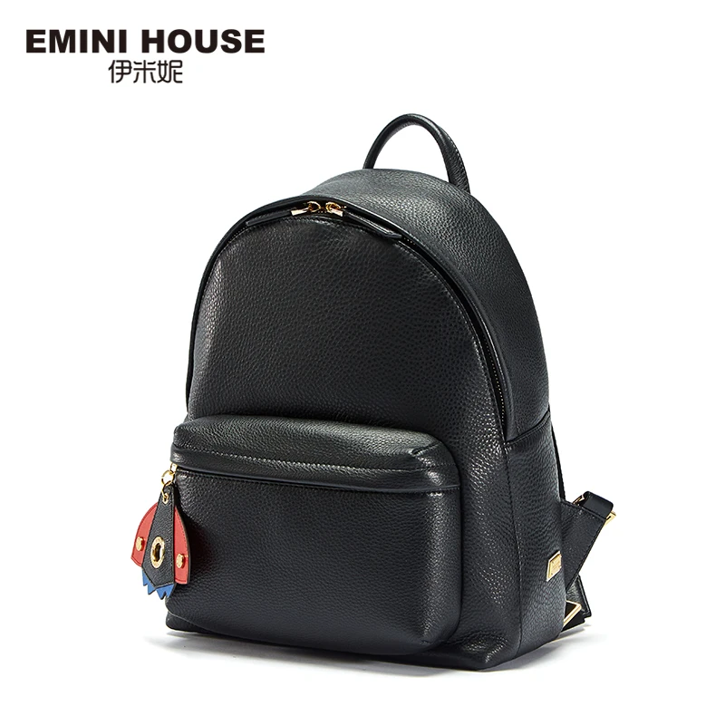 

EMINI HOUSE Backpack Female Leather Space Series Back Pack Rommy Bagpack Genuine Leather Backpack School Bags For Teenage Girls