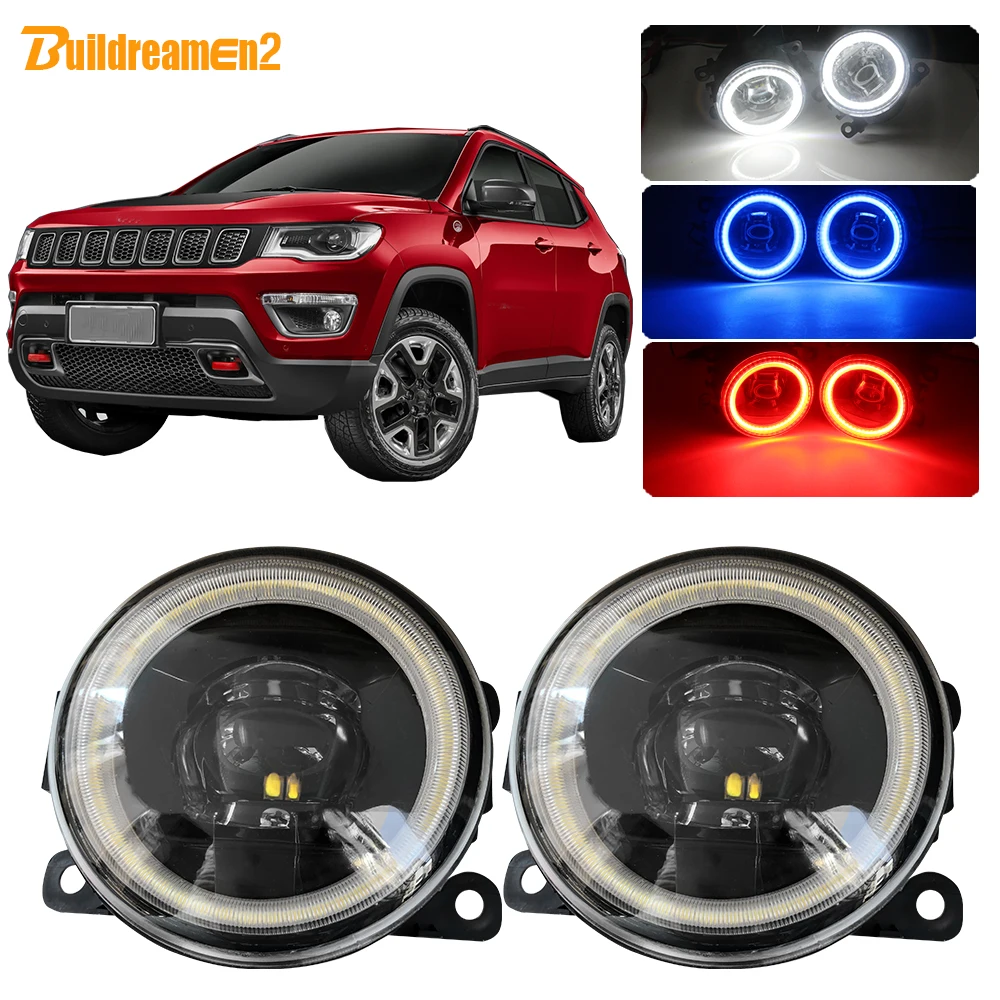 Buildreamen2 For Jeep Compass MP Car H11 LED Bulb 4000LM Fog Light Lens