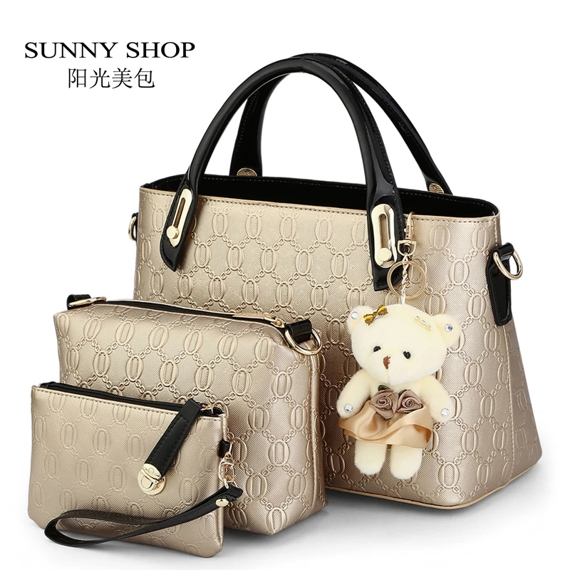 SUNNY SHOP Embossed women bag famous brands Shoulder Bag Designer font b Handbags b font High