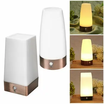 

PIR Wireless led Motion Sensor Retro Bedroom Night Light Battery Powered LED Table Lamp Nightlight