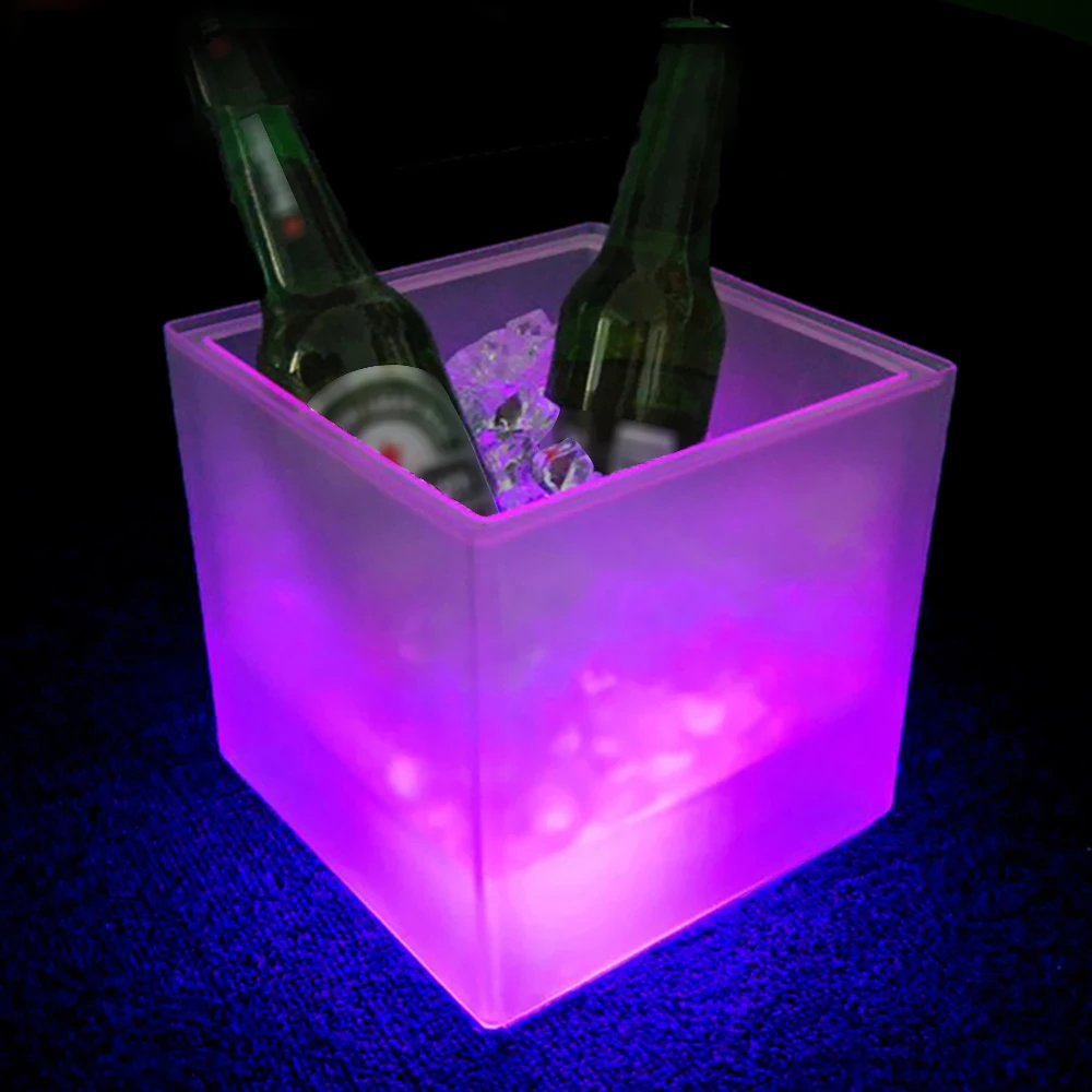 3.5L высокое Ёмкость светодиодный свет лампы ведро льда площади Дизайн автоматический Цвет изменение тематический Ресторан Паб Вино Пить Пиво сок