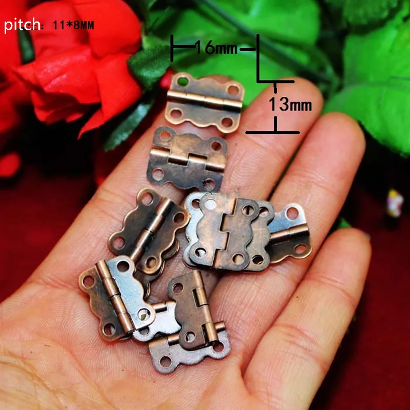 Red-Bronze-Butterfly-Metal-Cabinet-Door-Luggage-Furniture-Hinge-4-Holes-Decor-Antique-Vintage-16-13mm