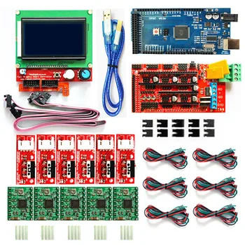 

CNC 3D Printer Kit for Arduino Mega 2560 R3 + RAMPS 1.4 Controller + LCD 12864 + 6 Limit Switch Endstop + 5 A4988 Stepper Driver