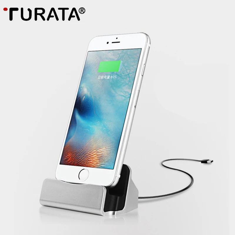 

TURATA USB Cable Charging Base Dock Station For iPhone X 8 7 6 Sync Cradle Charger Base For Android Samsung Xiaomi Stand Holder
