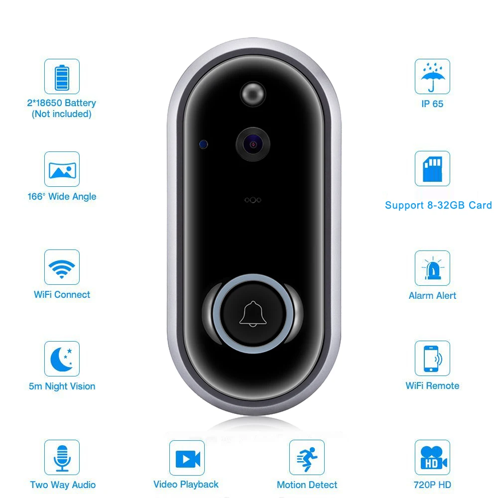 Видеодомофон CDYCAM Wi Fi 720P ночное видение|Дверной звонок| |