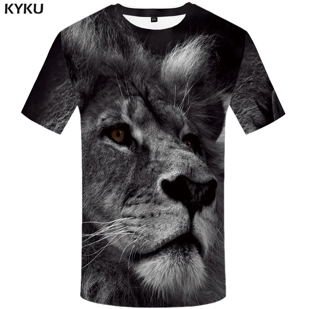 Aliexpress.com : Buy KYKU Brand Lion Shirt Animal T shirt ...