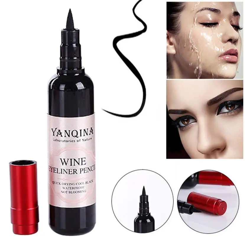 Wine Bottle Waterproof Fluid Eyeliner Combination Easy To Wear Makeup