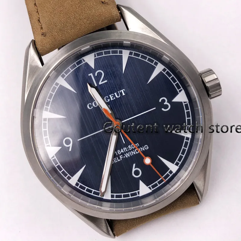 

41mm Corgeut Blue Dial Stainless Steel Case Automatic Movement Men's Watch