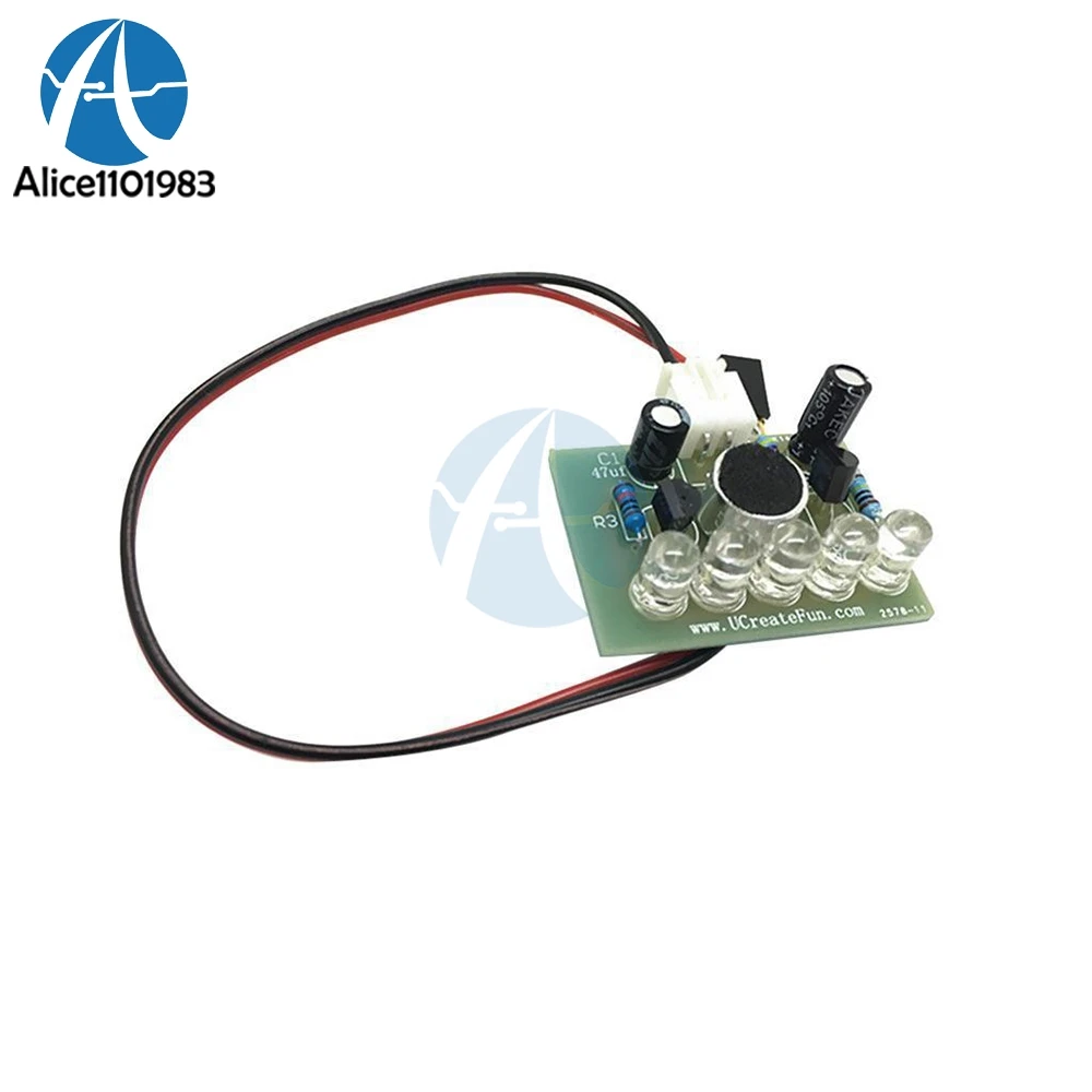 

3V-5.5V Sound Control LED Melody Lamp DIY KIT Electronic Production Kits Suite Voltage Control DIY Kit FR-4 A Fiberglass Board