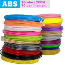 BAPASCO 3D Pen Filament thread 100M Or 200M 1.75mm ABS 20 Different Colors for 3D printing pens wire rod 3D linear