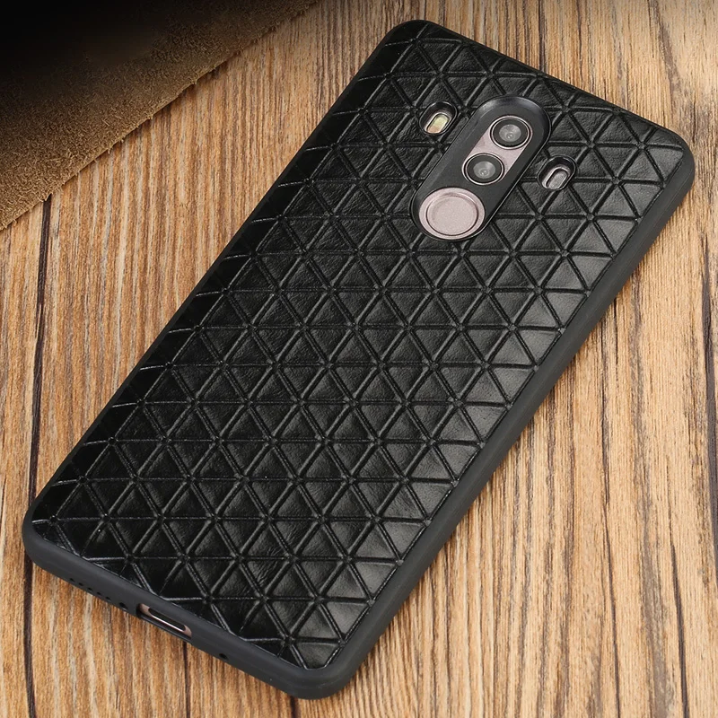Triangle pattern phone case for Huawei mate 10 Pro Genuine leather Business all-inclusive protection |