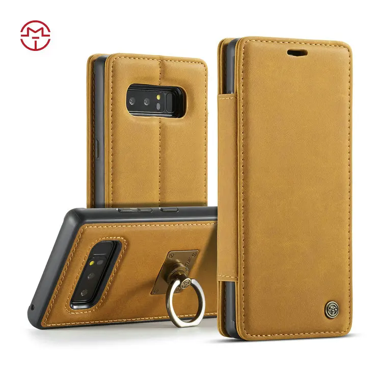 

Original Caseme for Samsung Galaxy S7 Edge S8 Plus Note 8 Phone Cases Real Leather Slim Back Case Cover Rotate Ring Kickstand