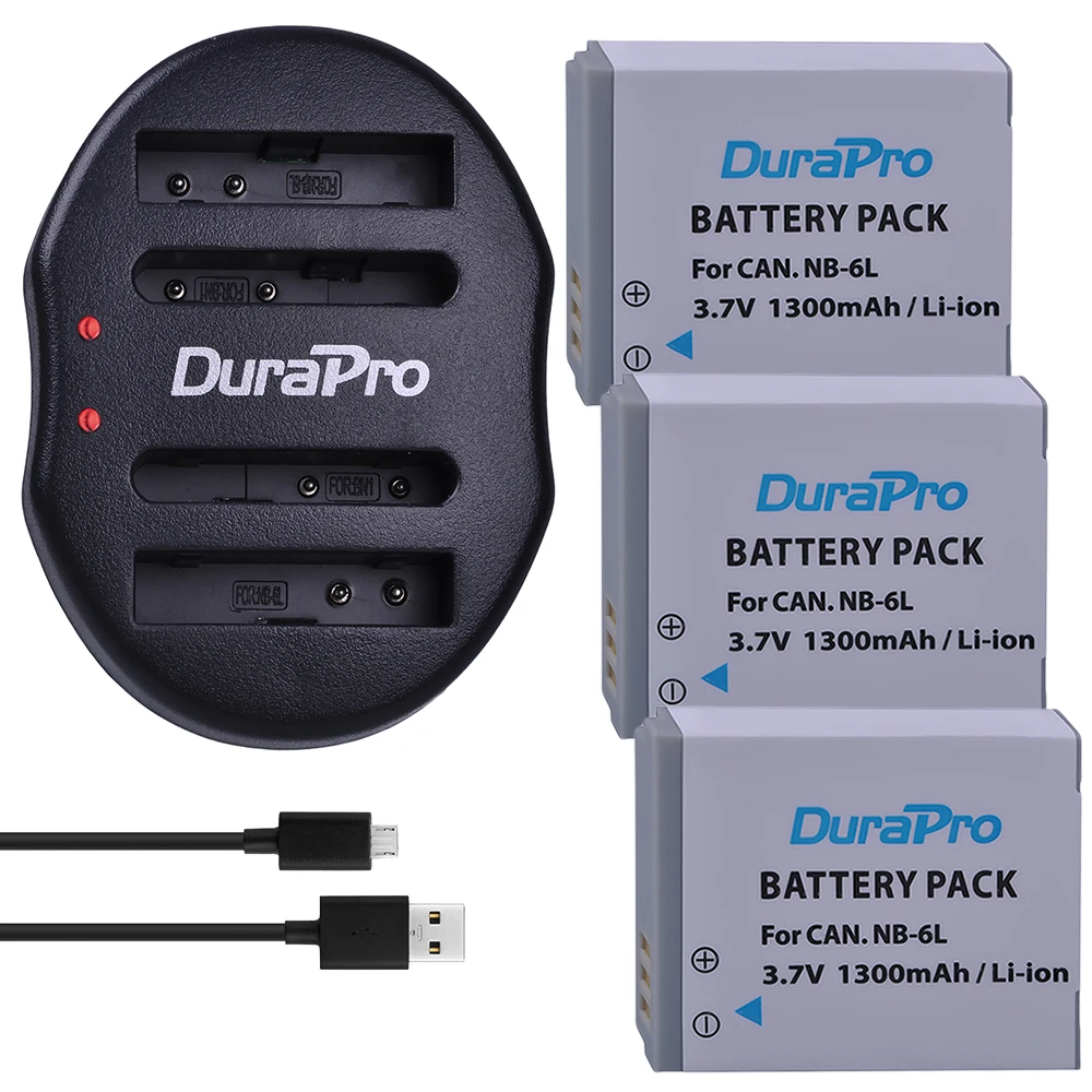 3pc NB 6L NB6L NB 6L NB 6LH 1300mAh Rechargeable Li Ion Battery USB Charger For