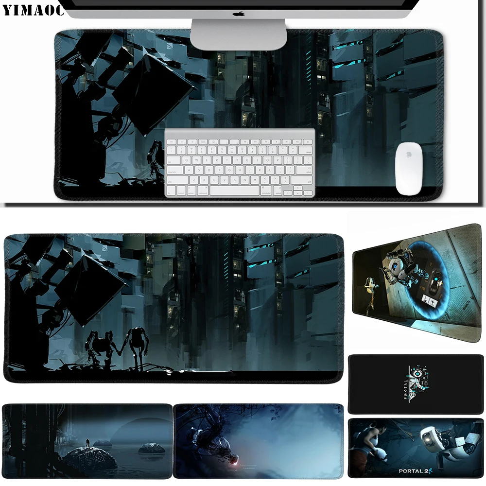 

YIMAOC 30*60 cm Large Mouse Pad Gamer Mousepad Rubber Gaming Desk Mat with Locking Edge Portal 2