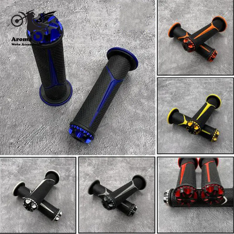 Цветная мото рукоятка для руля unviersal 22 мм резиновая рукоятка мотоцикла для kawasaki honda suzuki benelli yamaha moto rcycle руль