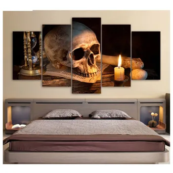

5pcs Full Square Drill 5D Diy Diamond Painting Skull Burning Candle Embroidery Cross Stitch Mosaic Christmas Decoration ZP-1253