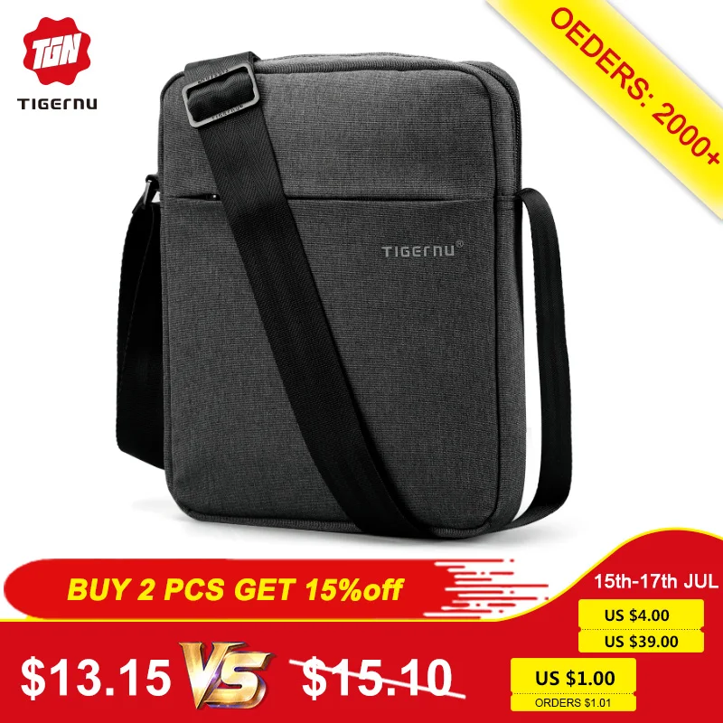 Bolsa de mensajero de marca Tigernu para hombre, bolsa de hombro impermeable de alta calidad para mujer, bolso de viaje de negocios, bandolera Bolsa de mensajero de marca Tigernu para hombre, bolsa de hombro impermeable de alta calidad para mujer, bolso de viaje de negocios, bandolera