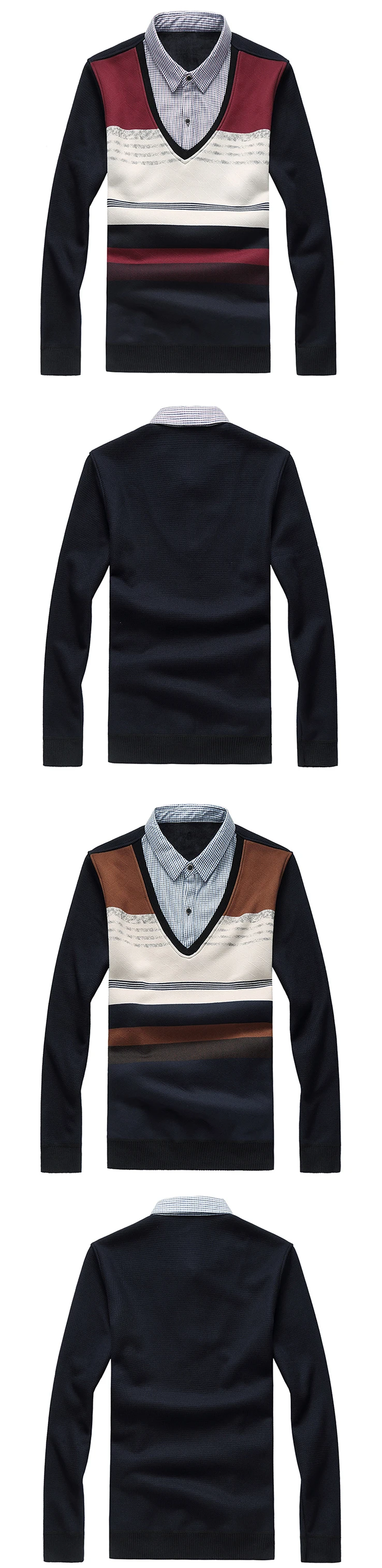 Толстые Для мужчин свитер поддельные Двойка Утепленная одежда MWC осень-зима Повседневное модные классические Стиль с бархатной Бизнес