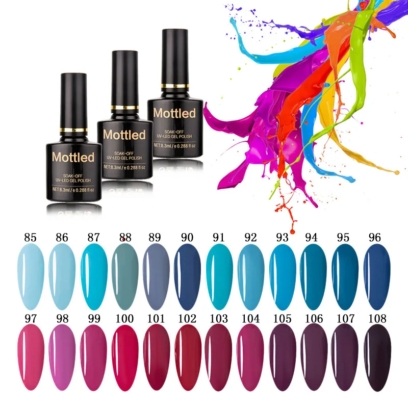 Mottled 8.3ml Black Bottle 223 Colors Gel Nail Polish Nail Art UV LED