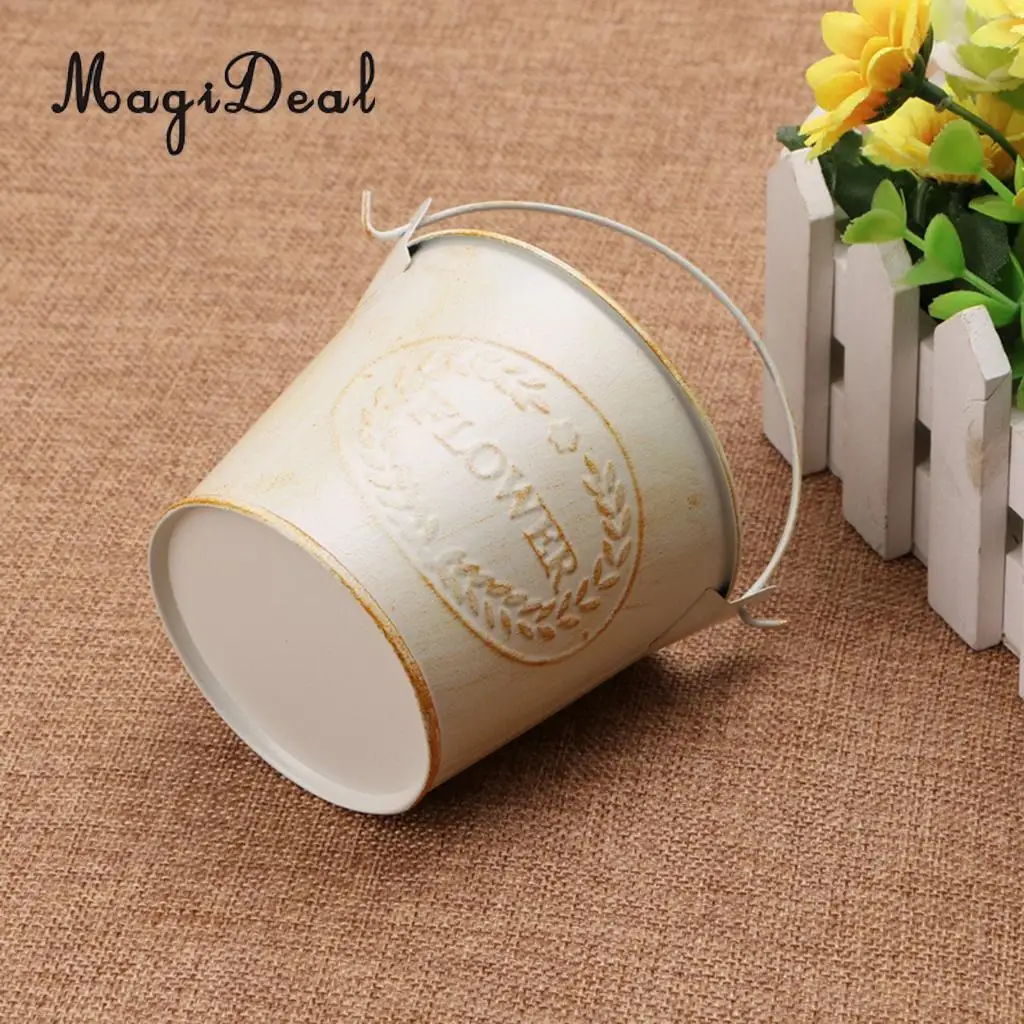3Pcs Metal Garden Flower Planter Bucket Galvanised Wedding Decor Large Flower Pots Vase Planter Container Can
