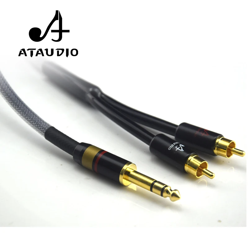 Аудиокабель ATAUDIO Hi Fi 6 35 мм 2RCA стерео 5 мм|audio cable|2rca cable2rca 2rca |