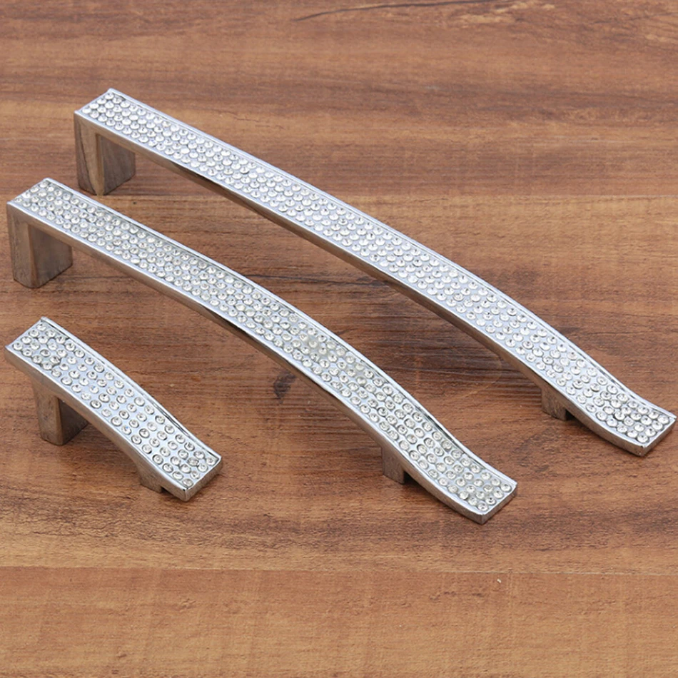 160mm Trapezoid Solid Bookcase Cabinet Door Handles Chrome