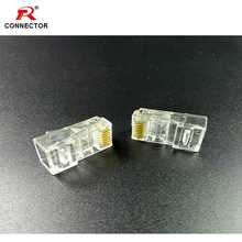 100 шт./лот Cat6 Cat5/5e RJ45 разъем 8P8C модульная Ethernet кабельная головка 24K позолоченный Обжимной Сетевой разъем RJ 45 Cat6
