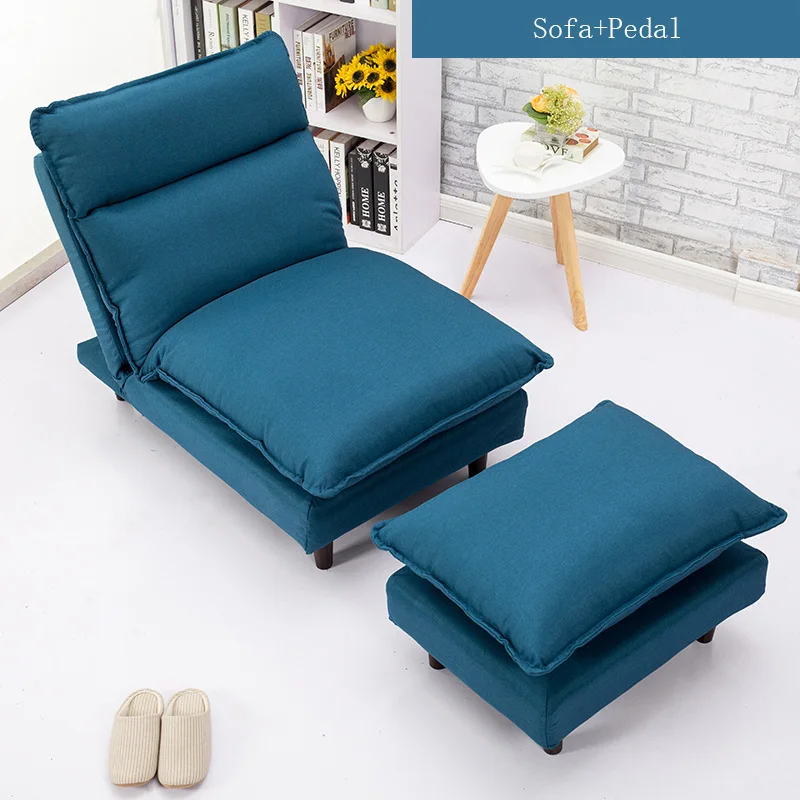 Modern Sofa Set Living Room Furniture Sofa Bed Furniture Fabric Armchair Folding Recliner Reclining Back Arm Accent Chair - Цвет: Dark Blue