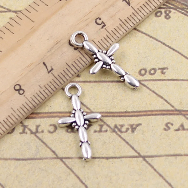 

15pcs/lot Charms cross 13x19mm Tibetan Silver Pendants Antique Jewelry Making DIY Handmade Craft for Bracelet Necklace