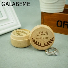 Galabeme пользовательские именами и датой выгравировать обручальное кольцо из коробки персональный подарок Rustic обручальное кольцо Bearer Box