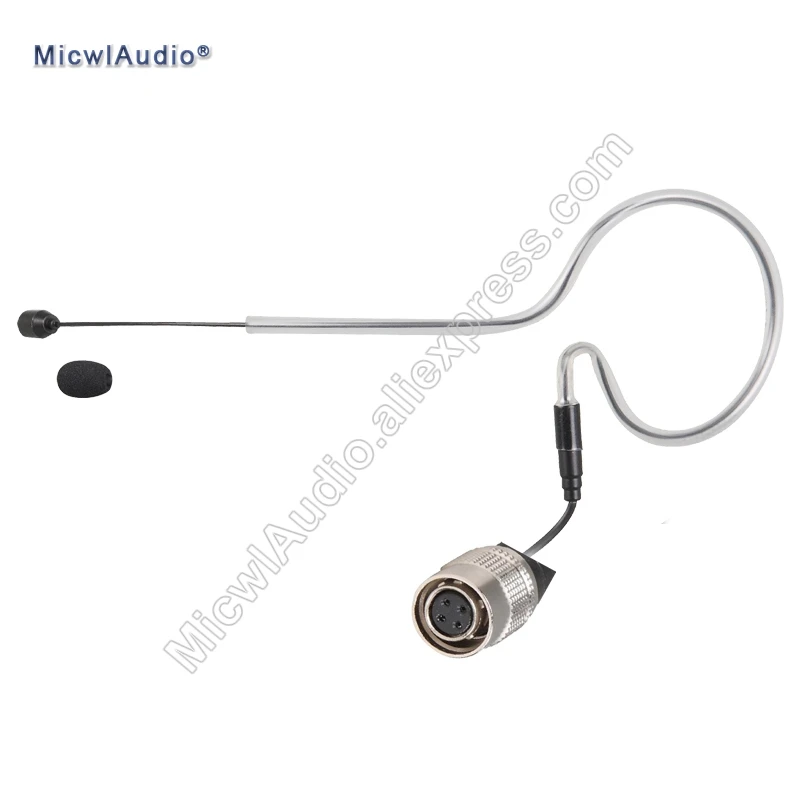 

Single Hook Headset Conference Stage Microphone Headworn Hirose 4Pin for Audio-Technica TA4F Two Colors MicwlAudio SE-014